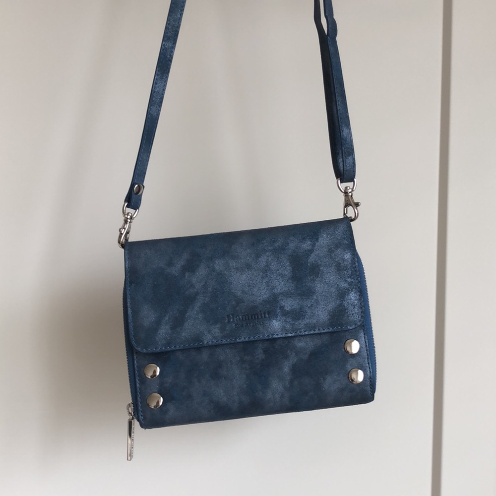 Blue Suede Hammit Crossbody Bag